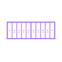 Buildings Sliding Doors Multi Slide Door Stacking 10 Panels Bi Part Outline Icon Svg Set, Free Vectors File